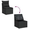 vidaXL Garten-Sofa-Set mit Kissen 4 pcs Schwarz Poly Rattan