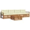 vidaXL Outdoor-Sofagarnitur 5 stk. Natur und Creme