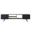 Homemania TV-Schrank Dore 160x29,7x40,6 cm Schwarz und Walnuss-Optik