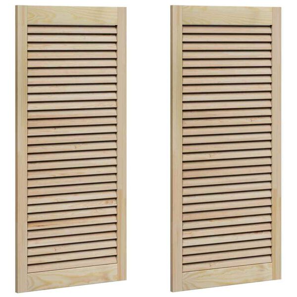 vidaXL Schrankt&uuml;r 2 pcs Natur 49,5 x 2,1 x 110 cm Massives Kiefernholz