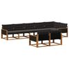 vidaXL Outdoor-Sofagarnitur mit Kissen 8 pcs Nat&uuml;rlich und Schwarz