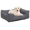 vidaXL Hundebett Grau 110,5x80,5x26 cm Fleece Leinenoptik
