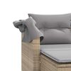 vidaXL Gartensofa 2-Sitzer mit Dach und Hockern Beige Poly Rattan