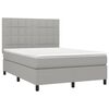 vidaXL Boxspringbett mit Matratze Hellgrau 140x190 cm Stoff