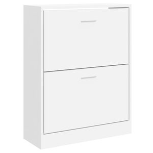 vidaXL Schuhschrank Hochglanz-Wei&szlig; 63x24x81 cm Holzwerkstoff