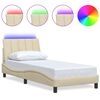 vidaXL Bettgestell ohne Matratze "Hanko" Creme 90x200 cm Stoff