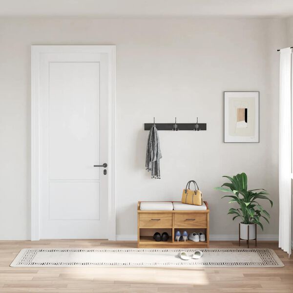 vidaXL Teppich Waschbar 80x300 cm Hellbeige