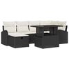 vidaXL Gartensofa-set 7 stk. Schwarz Poly-Rattan