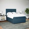 vidaXL Boxspringbett mit Matratze Blau 140x190 cm Samt