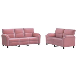 vidaXL Sofa-Set 2 pcs Rosa Samt
