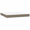 vidaXL Boxspringbett mit Matratze & LED Taupe 160x200 cm Stoff