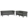 vidaXL Wohnzimmer Couch 2 Stk. Dunkelgrau Stoff