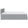 vidaXL Ottoman-Bett mit Matratze Hellgrau 200x200 cm Stoff