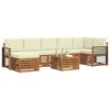 vidaXL Sofagarnituren 8 pcs Natur und Creme Massivholz Akazie