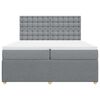 vidaXL Boxspringbett mit Matratze Hellgrau 200x200 cm Stoff