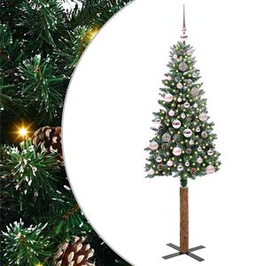 vidaXL Schlanker Weihnachtsbaum mit 150 LEDs mit St&auml;nder Gr&uuml;n 150 cm