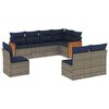vidaXL 8-teiliges Gartensofa-Set mit Kissen, grau, Polyrattan