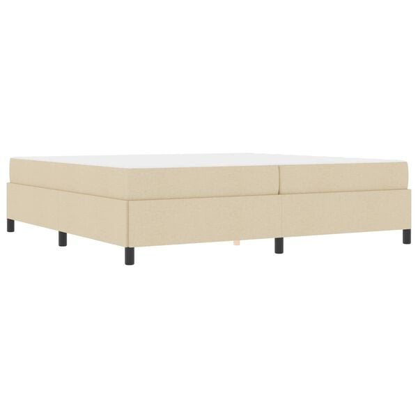 vidaXL Boxspringbett Creme 200 x 200 cm Stoff