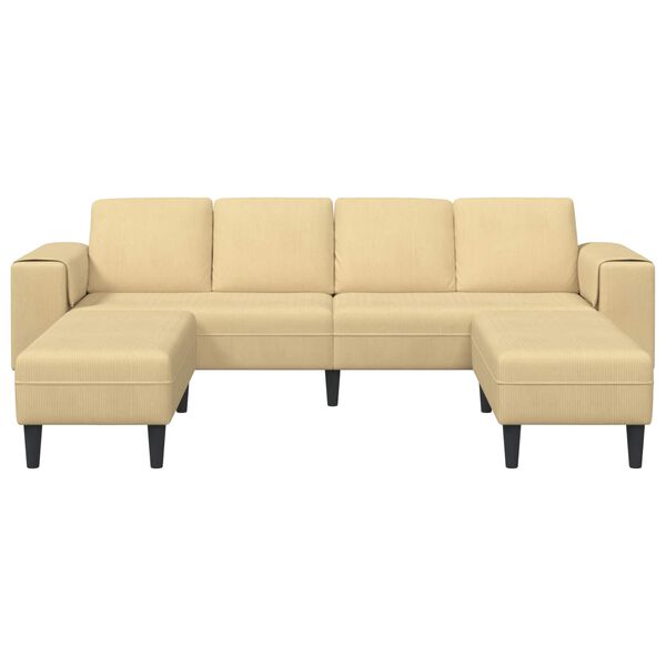 vidaXL Sofa mit Kissen Grau-Gr&uuml;n 250 x 188 x 76 cm Cordstoff