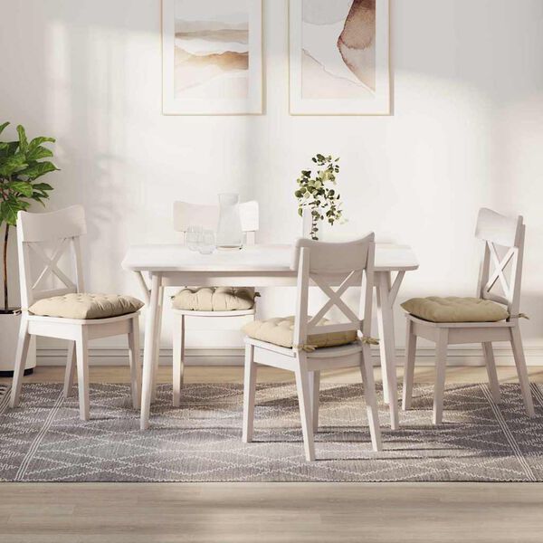 vidaXL Sitzkissen 4 pcs Creme 40 x 40 x 6 cm Mikrofaser