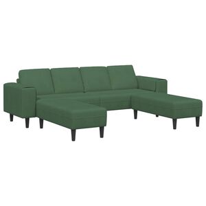 vidaXL Sofa mit Kissen Dunkelgr&uuml;n 250 x 188 x 76 cm Cordstoff