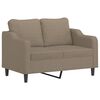 vidaXL 2-Sitzer-Sofa mit Kissen Taupe 120 cm Stoff