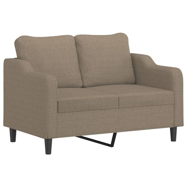 vidaXL 2-Sitzer-Sofa mit Kissen Taupe 120 cm Stoff