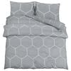 vidaXL Bettw&auml;sche-Set Grau und Wei&szlig; 225x220 cm Baumwolle