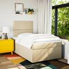 vidaXL Boxspringbett mit Matratze Creme 120x190 cm Stoff