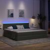 vidaXL Bett mit Stauraum und LED Dunkelgrau 200 x 200 cm Polyester