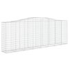 vidaXL Gabione mit Hochbogen 400x50x140/160 cm Verzinktes Eisen