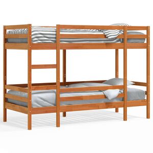vidaXL Etagenbett Wachsbraun 90x190 cm Massivholz Kiefer