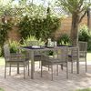 vidaXL Garten Essgruppe 5 pcs Grau Poly-Rattan