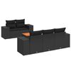vidaXL 6-tlg. Garten-Sofagarnitur mit Kissen Schwarz Poly Rattan