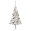 vidaXL K&uuml;nstlicher Weihnachtsbaum Beleuchtung & Kugeln Silber 210 cm