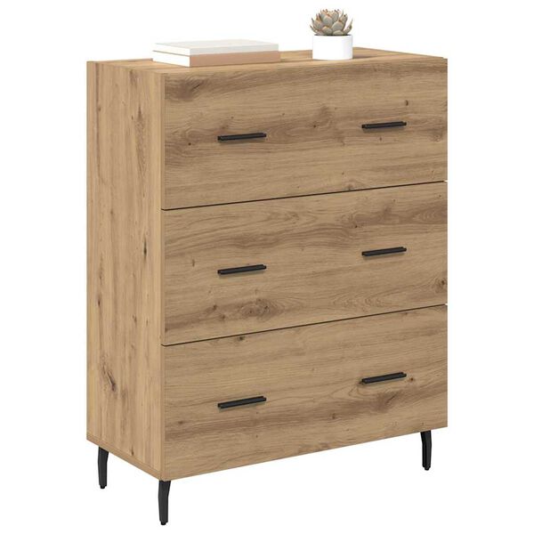 vidaXL Sideboard Artisan-Eiche 69,5 x 34 x 90 cm Verbundholz und Eisen