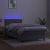 vidaXL Boxspringbett mit Matratze & LED Hellgrau 100x200 cm Samt