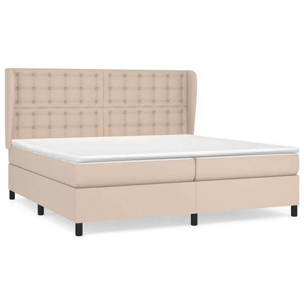 vidaXL Boxspringbett Matratze Cappuccino-Braun 200x200cm Kunstleder