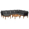 vidaXL 8 pcs Massives Akazienholz & Seil Natur