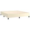 vidaXL Boxspringbett mit Matratze Creme 180x200 cm Kunstleder