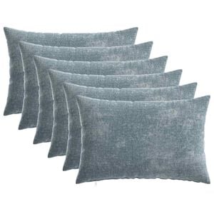vidaXL Kissenbezug 6 pcs HEERLEN Himmelblau 30 x 50 cm Chenille-Stoff
