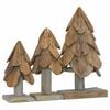 vidaXL Weihnachtsbaum 3 stk. Braun 40 cm Massivholz Teak