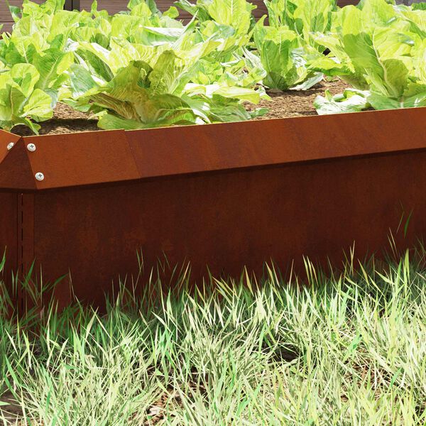 vidaXL Schneckenzaun 16 pcs Rostig 100 x 3,5 x 25 cm Wetterfeststahl