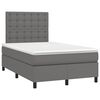 vidaXL Boxspringbett mit Matratze & LED Grau 120x190 cm Kunstleder
