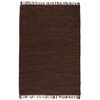 vidaXL Handgewebter Chindi-Teppich Leder 120 x 170 cm Braun