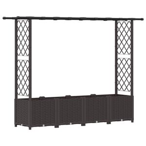 vidaXL Hochbeet mit Rankgitter und Dach Braun 203 x 40 x 136 cm PP