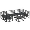 vidaXL Gartensofa-set mit Kissen 7 pcs Schwarz Aluminium