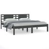 vidaXL Massivholzbett Grau Kiefer 200x200 cm