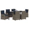 vidaXL Garten Essgruppe 7 pcs Grau Poly Rattan