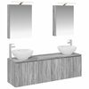 vidaXL Badezimmerschrank-Set 5 Stk. Grau Sonoma Holzwerkstoff